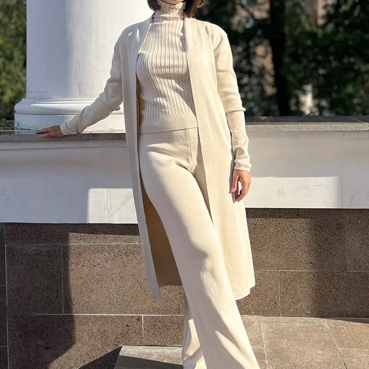 Ensemble Pull et Pantalon en Maille | Confortable et Élégant | Look Décontracté