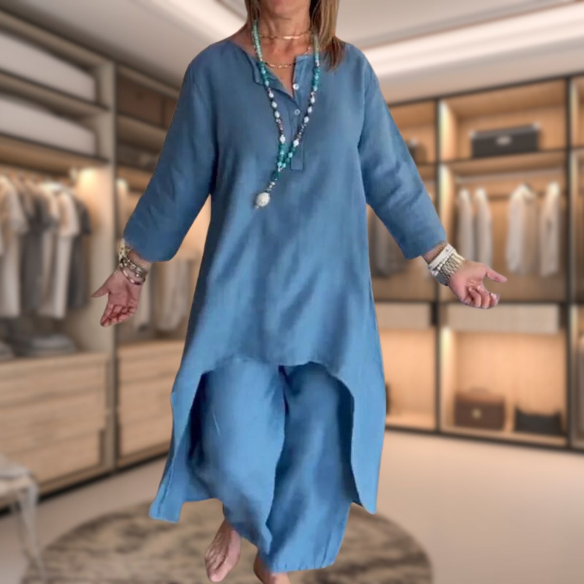 Ensemble Tunique et Pantalon Fluide | Confortable et Élégant | Style Décontracté Chic