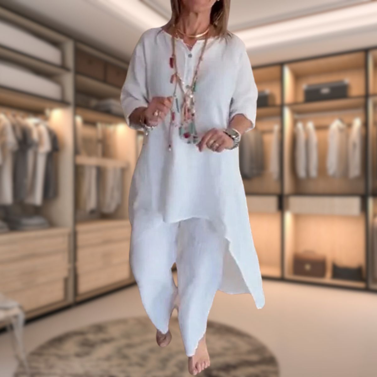 Ensemble Tunique et Pantalon Fluide | Confortable et Élégant | Style Décontracté Chic