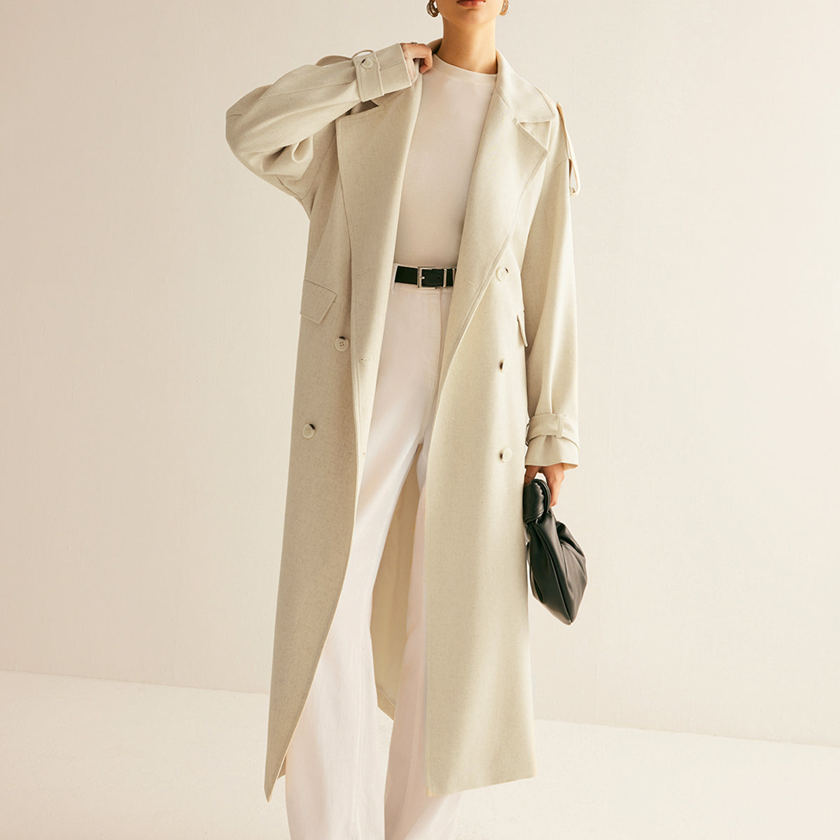 Trench Long Ceinturé | Élégant & Léger | Look Sophistiqué