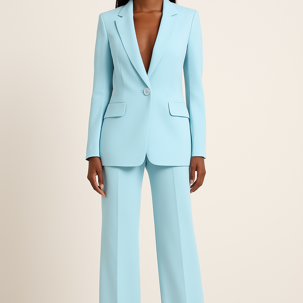 Prestigia | Ensemble Tailleur Veste Cintrée Pantalon Large Élégant Chic Cérémonie Pour Femme
