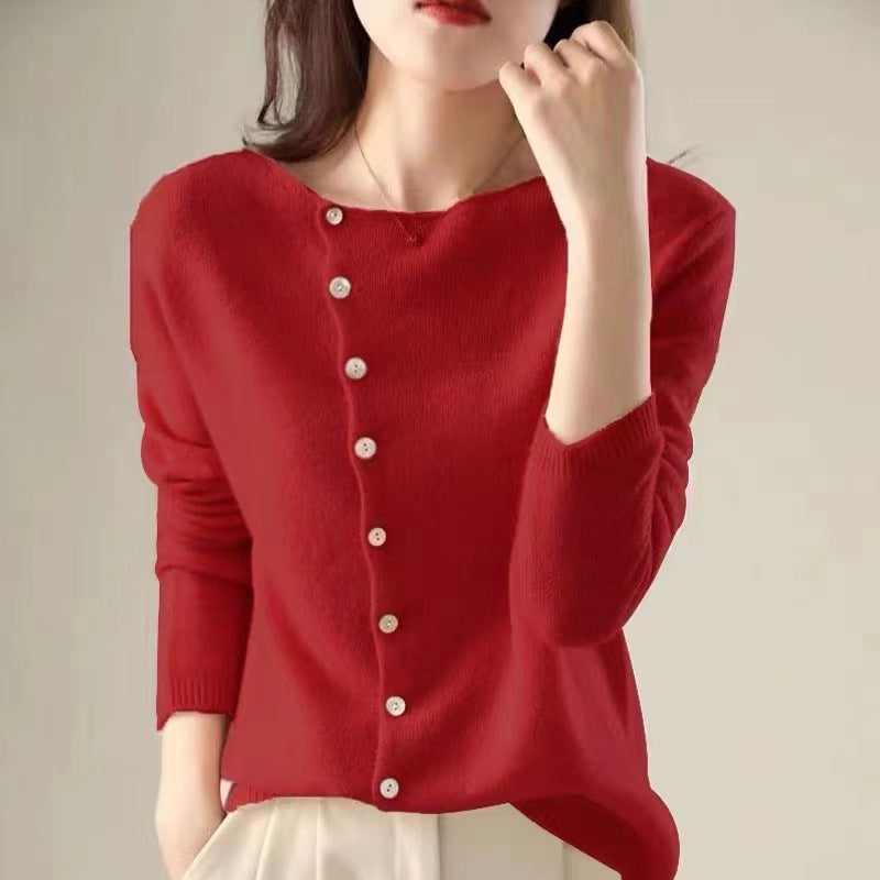 Cardigan En Tricot De Viscose Avec Boutons Pour Femmes – Style Vacances Printemps/Été