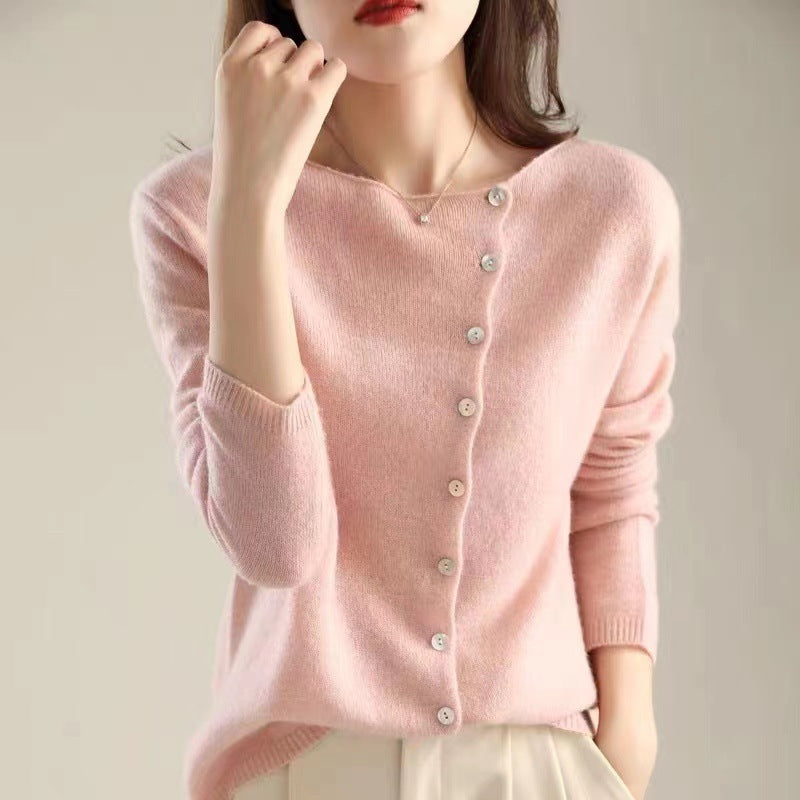 Cardigan En Tricot De Viscose Avec Boutons Pour Femmes – Style Vacances Printemps/Été
