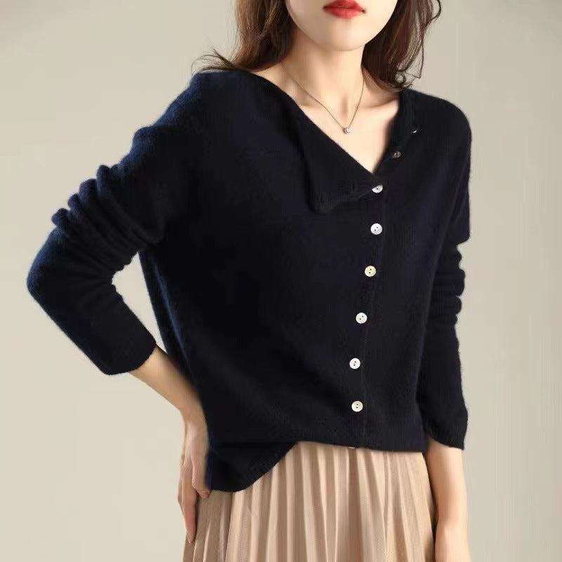 Cardigan En Tricot De Viscose Avec Boutons Pour Femmes – Style Vacances Printemps/Été