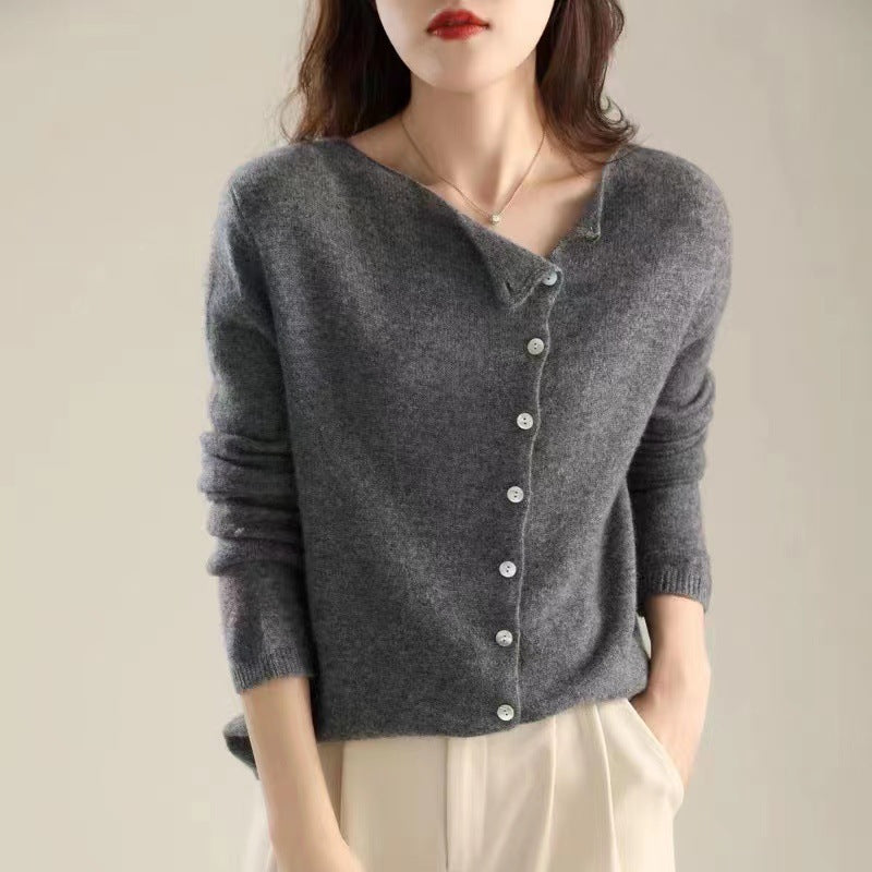Cardigan En Tricot De Viscose Avec Boutons Pour Femmes – Style Vacances Printemps/Été