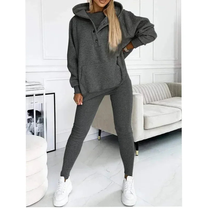 Ensemble Sweat & Pantalon | Col Zippé | Style Décontracté et Confortable