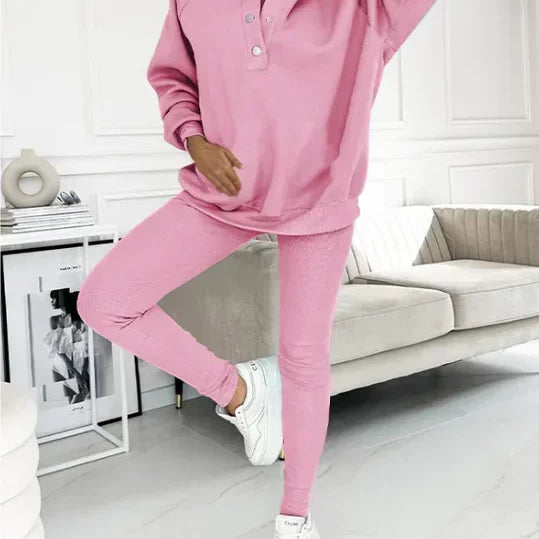 Ensemble Sweat & Pantalon | Col Zippé | Style Décontracté et Confortable