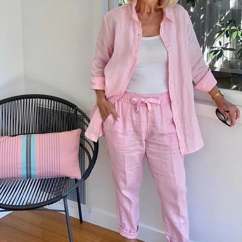 Ensemble en Lin Léger | Veste & Pantalon | Confort Décontracté