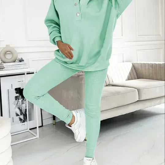 Ensemble Sweat & Pantalon | Col Zippé | Style Décontracté et Confortable