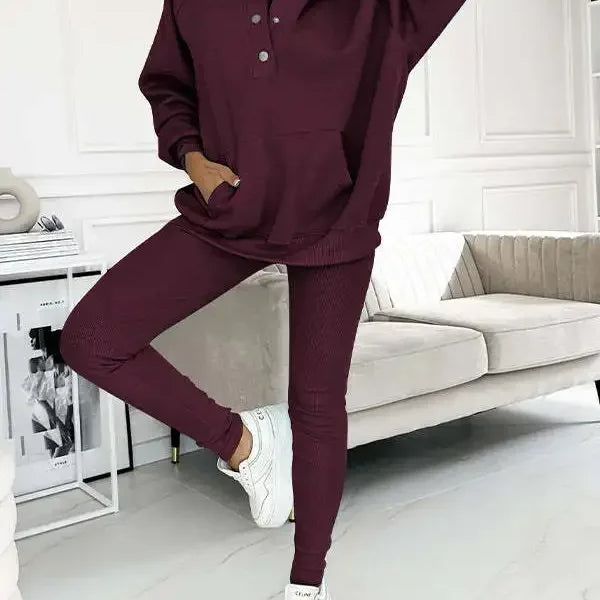 Ensemble Sweat & Pantalon | Col Zippé | Style Décontracté et Confortable