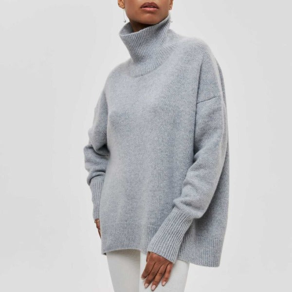 Pull Oversize à Col Roulé | Laine Mélangée | Confortable et Élégant