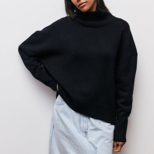 Pull Oversize à Col Roulé | Laine Mélangée | Confortable et Élégant