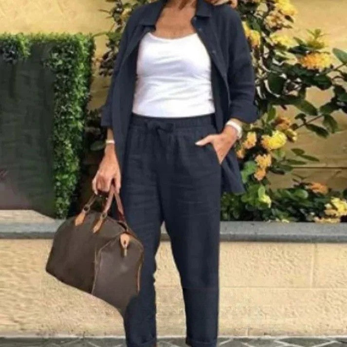 Ensemble en Lin Léger | Veste & Pantalon | Confort Décontracté