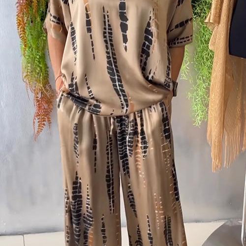 Zafira | Ensemble Deux Pièces Kimono Pantalon Fluide Imprimé Bohème Chic Eté Pour Femme