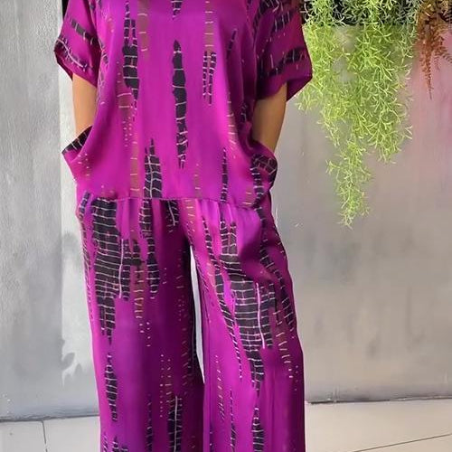 Zafira | Ensemble Deux Pièces Kimono Pantalon Fluide Imprimé Bohème Chic Eté Pour Femme