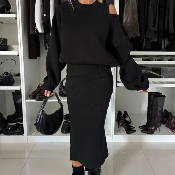 Ensemble Pull Oversize et Jupe Crayon | Look Élégant et Décontracté