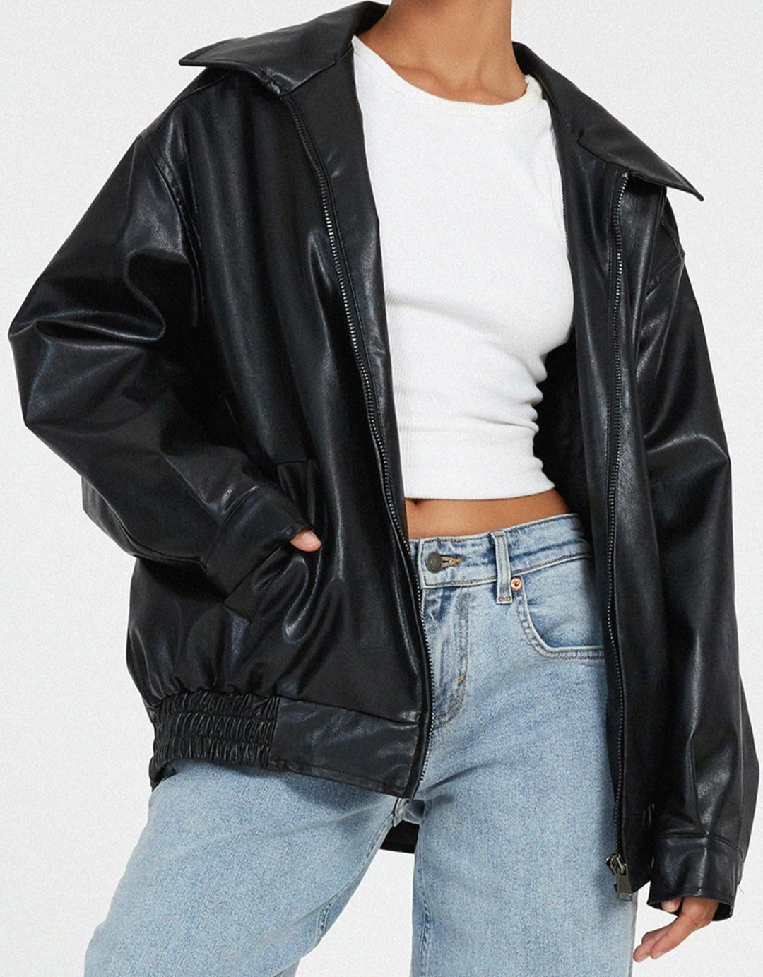 Elisa | Veste oversize en cuir
