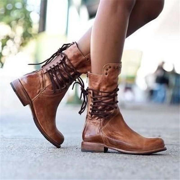 Bottines en Cuir à Lacets | Élégantes et Polyvalentes | Style Rétro
