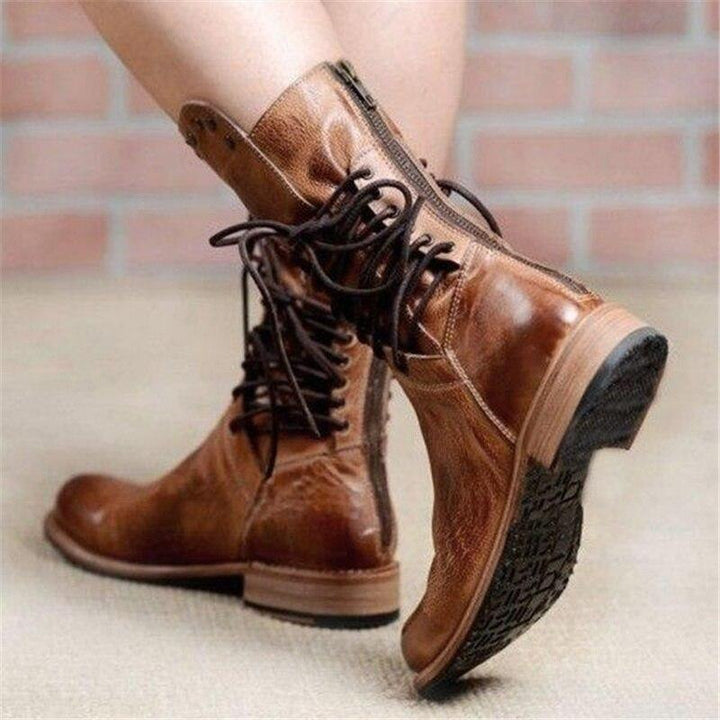 Bottines en Cuir à Lacets | Élégantes et Polyvalentes | Style Rétro