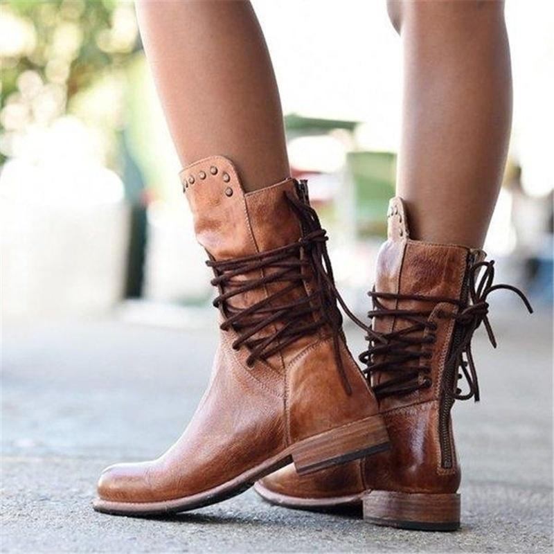Bottines en Cuir à Lacets | Élégantes et Polyvalentes | Style Rétro