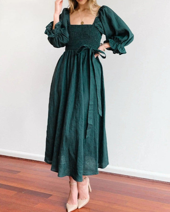 Robe Soleil Bohème – Midi à Découpe & Coupe Fluide d’Été