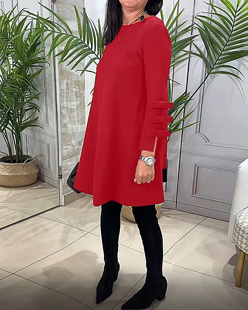 Robe Trapèze Élégante | Manches Volantées | Confort & Style
