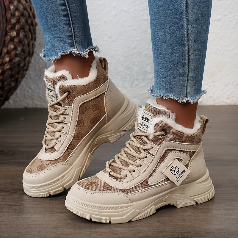 Sneakers Montants Doublés | Chauds et Confortables | Semelle Antidérapante