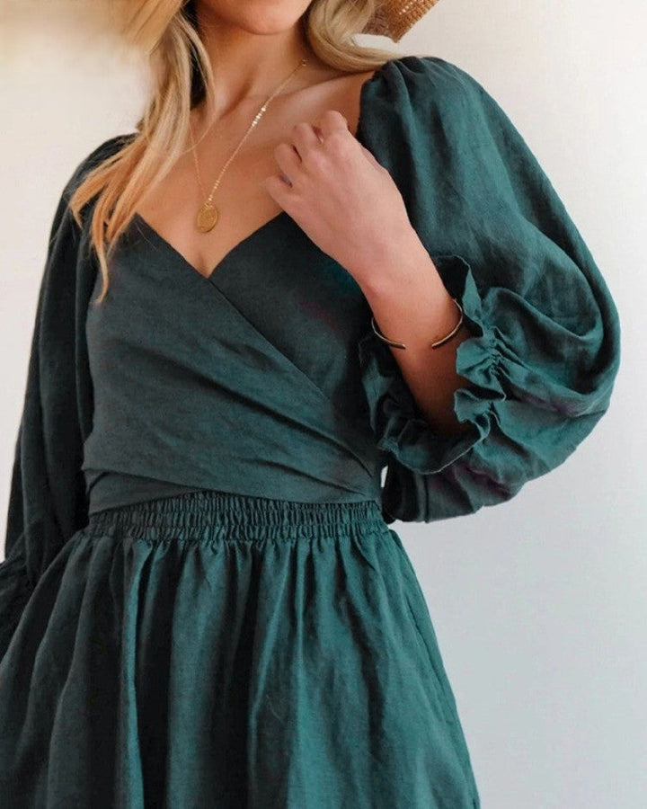 Robe Soleil Bohème – Midi à Découpe & Coupe Fluide d’Été