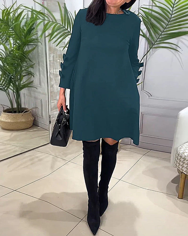 Robe Trapèze Élégante | Manches Volantées | Confort & Style