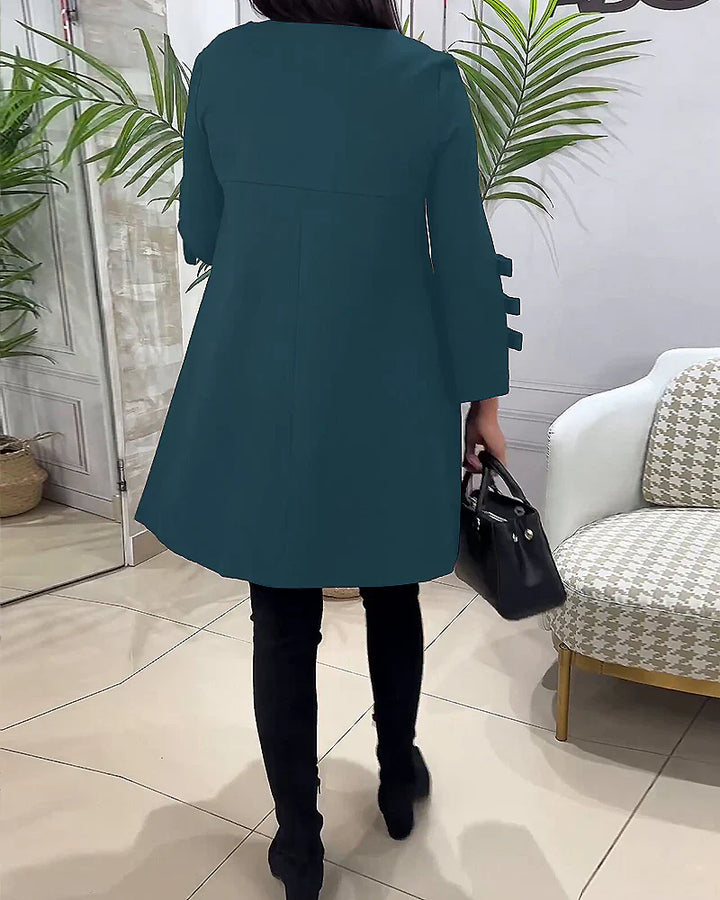 Robe Trapèze Élégante | Manches Volantées | Confort & Style