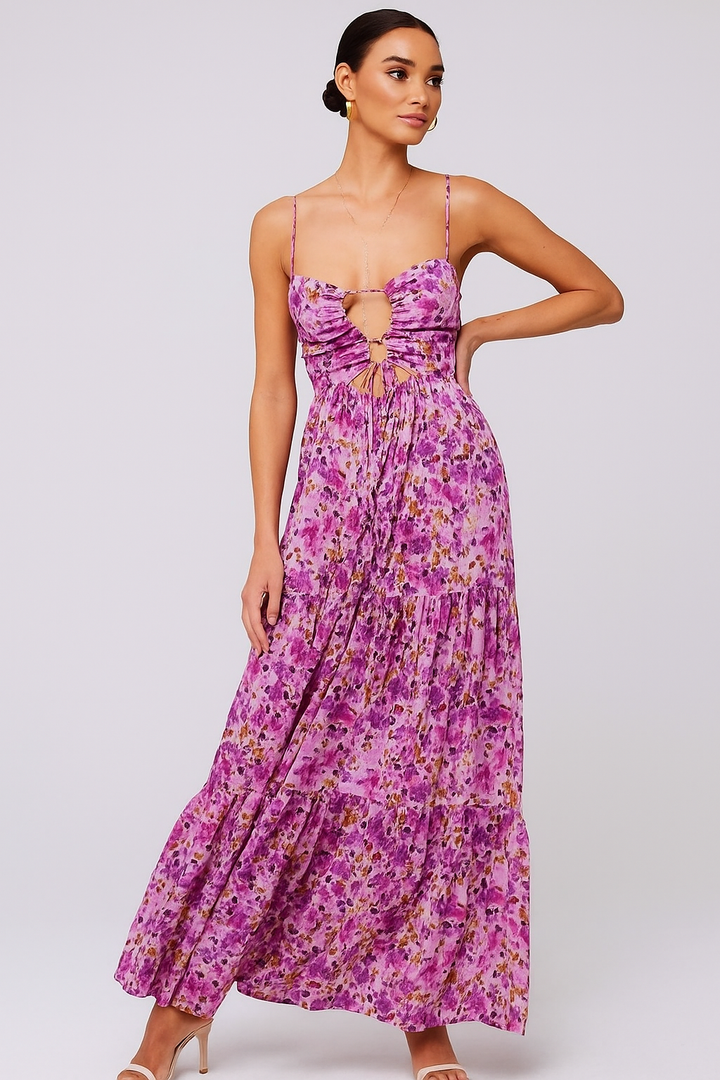 Robe Longue Bustier Fleurie – Légère & Parfaite pour l’Été