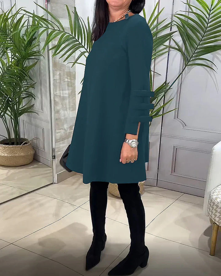 Robe Trapèze Élégante | Manches Volantées | Confort & Style
