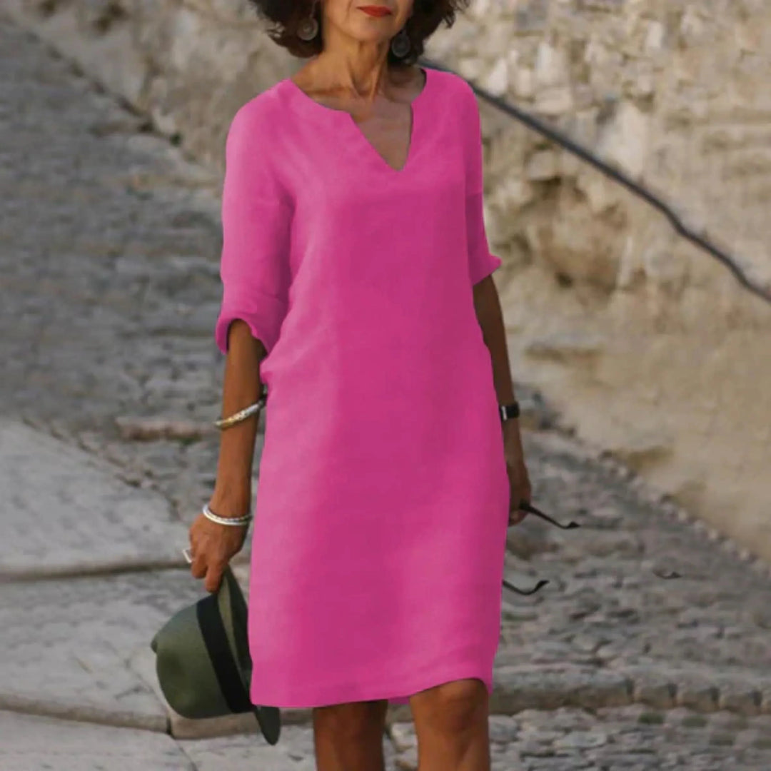 Deja | Robe en Lin avec Col en V pour Femme