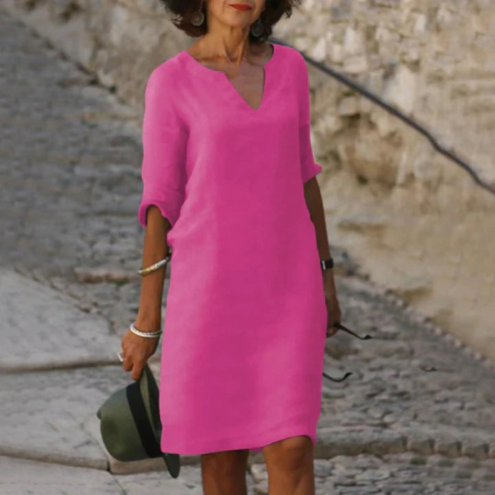 Deja | Robe en Lin avec Col en V pour Femme