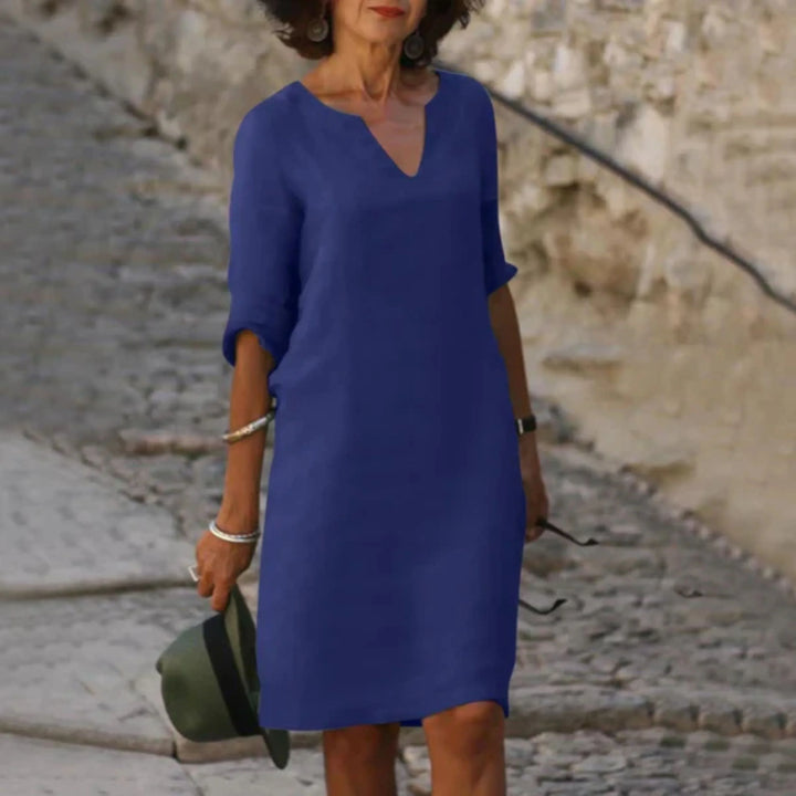 Deja | Robe en Lin avec Col en V pour Femme