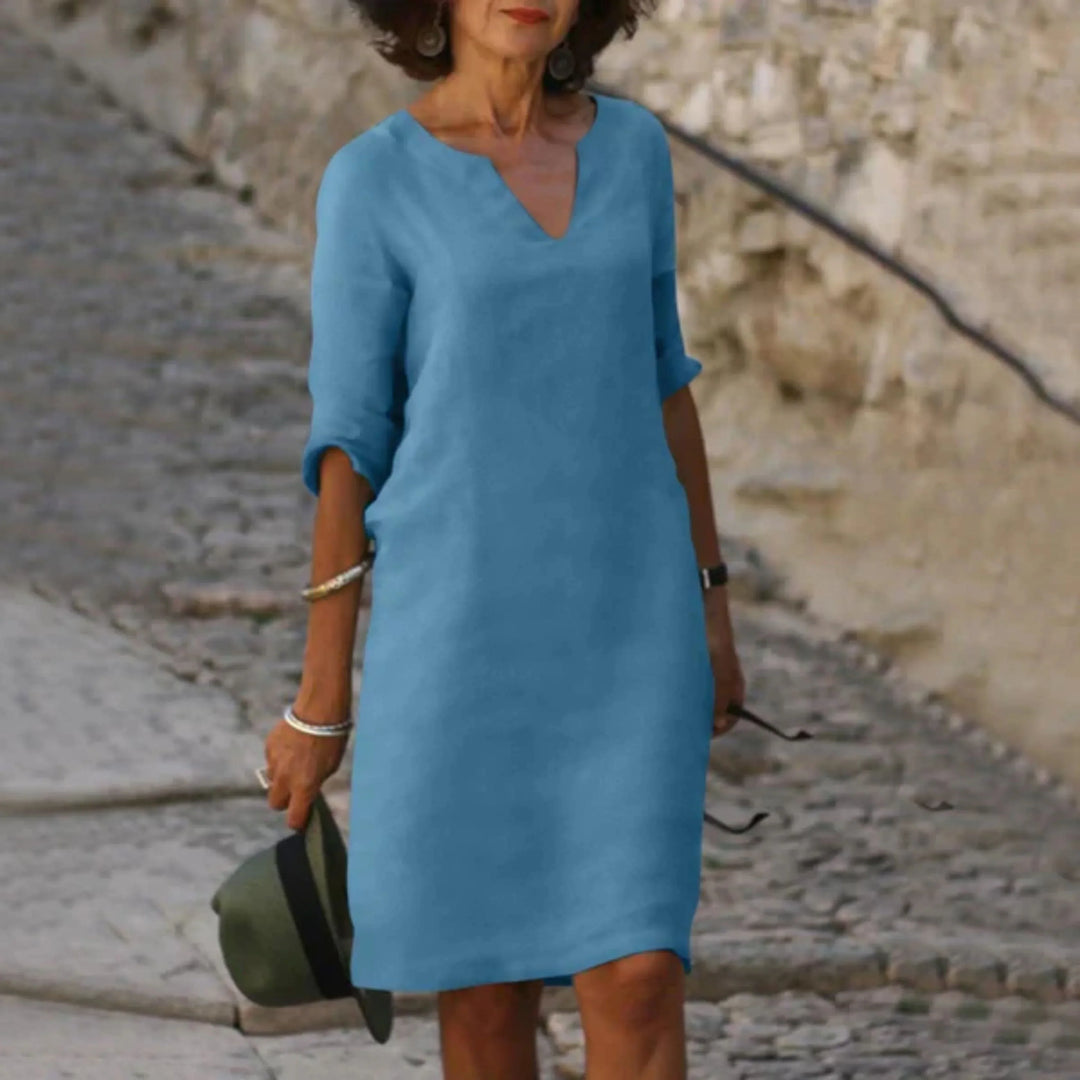 Deja | Robe en Lin avec Col en V pour Femme