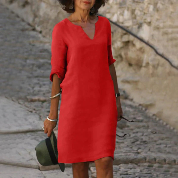 Deja | Robe en Lin avec Col en V pour Femme