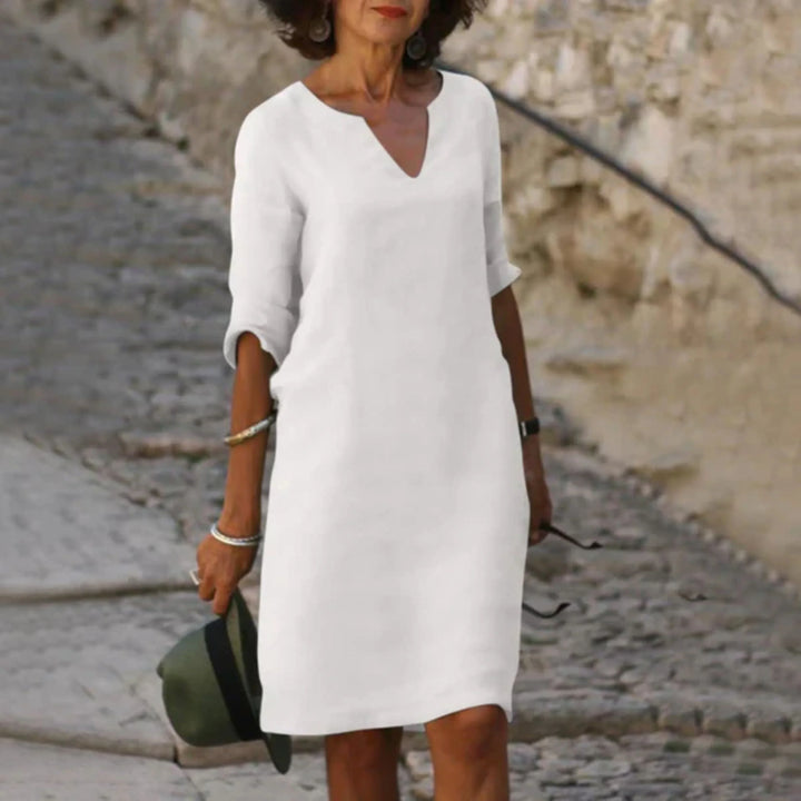 Deja | Robe en Lin avec Col en V pour Femme