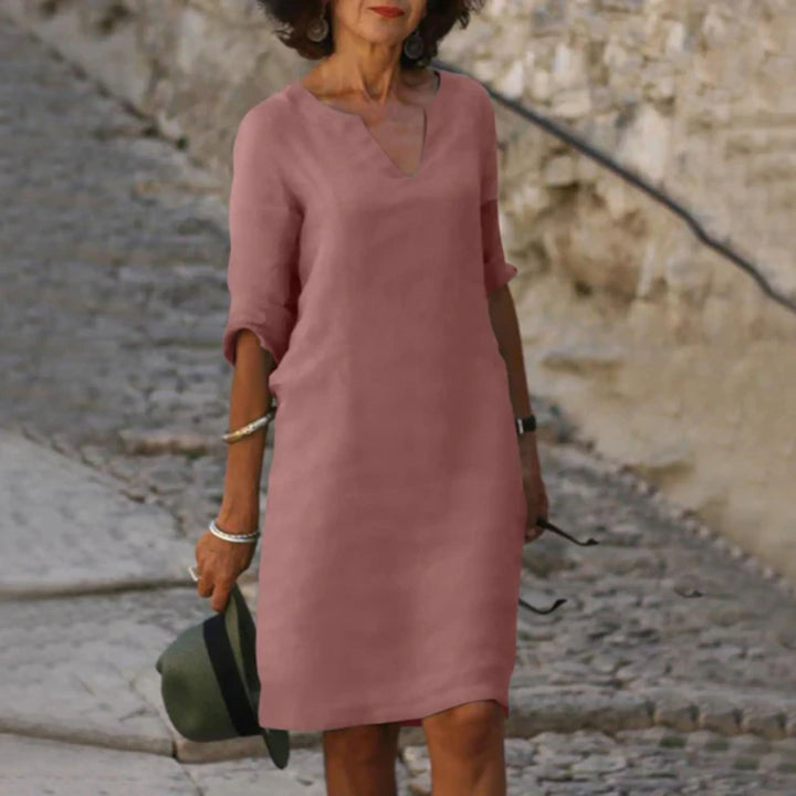 Deja | Robe en Lin avec Col en V pour Femme