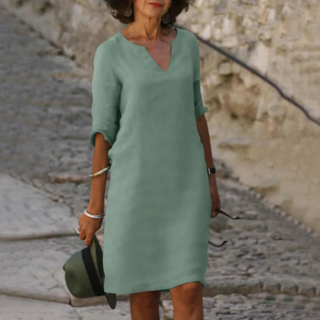 Deja | Robe en Lin avec Col en V pour Femme
