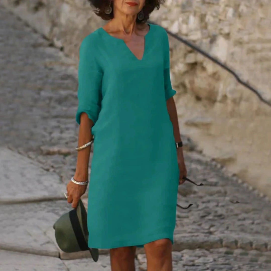 Deja | Robe en Lin avec Col en V pour Femme