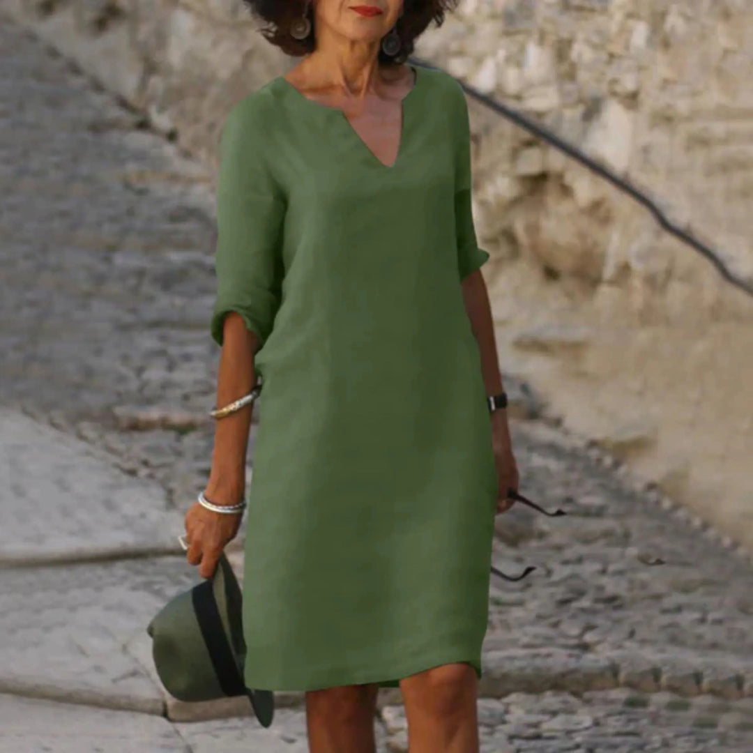 Deja | Robe en Lin avec Col en V pour Femme