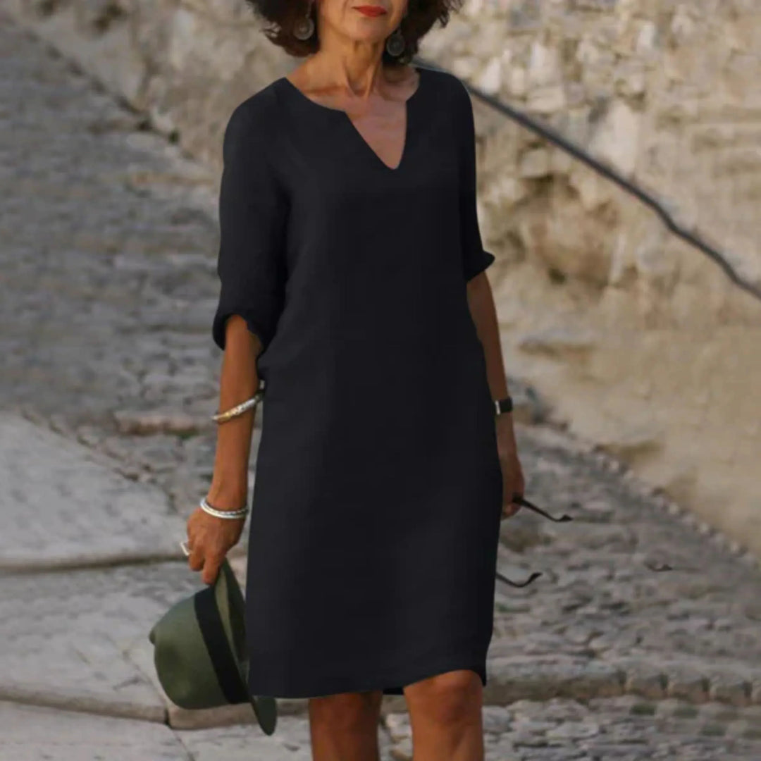 Deja | Robe en Lin avec Col en V pour Femme