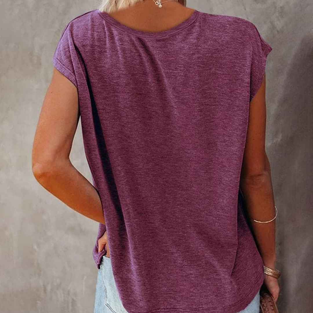 Elara | T-Shirt Large avec Col en V pour Femme