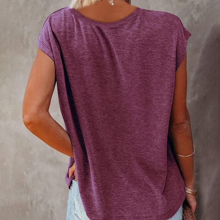 Elara | T-Shirt Large avec Col en V pour Femme