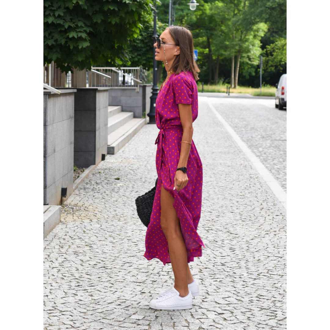 Elide | Robe Fleurie avec Ceinture Nouée pour Femme
