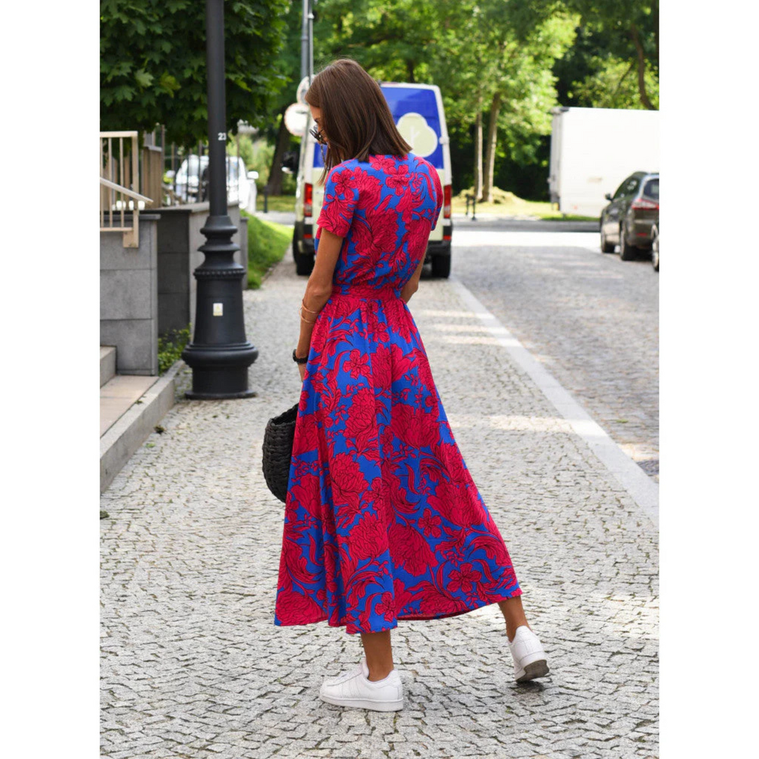 Elide | Robe Fleurie avec Ceinture Nouée pour Femme