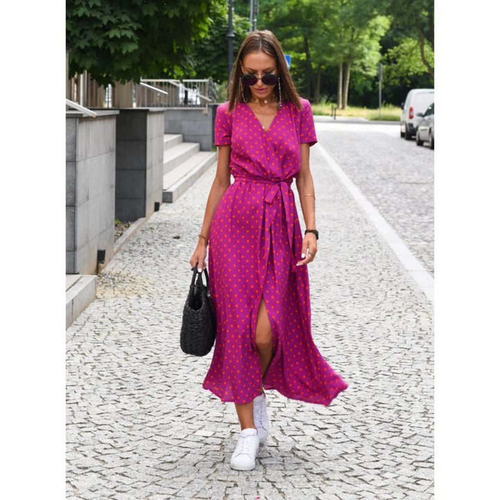 Elide | Robe Fleurie avec Ceinture Nouée pour Femme