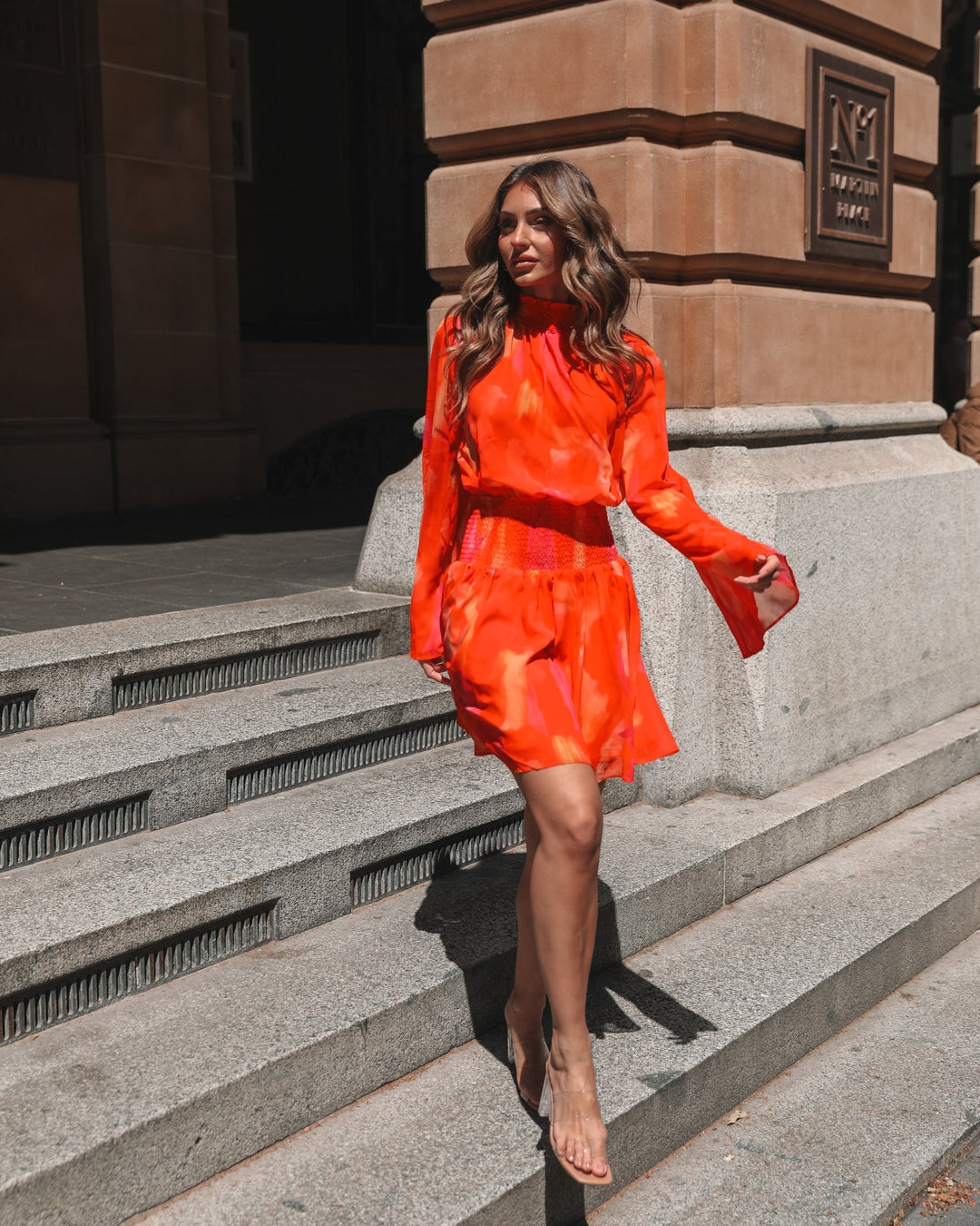 Amandine | Robe mini d'été à manches longues pour femme