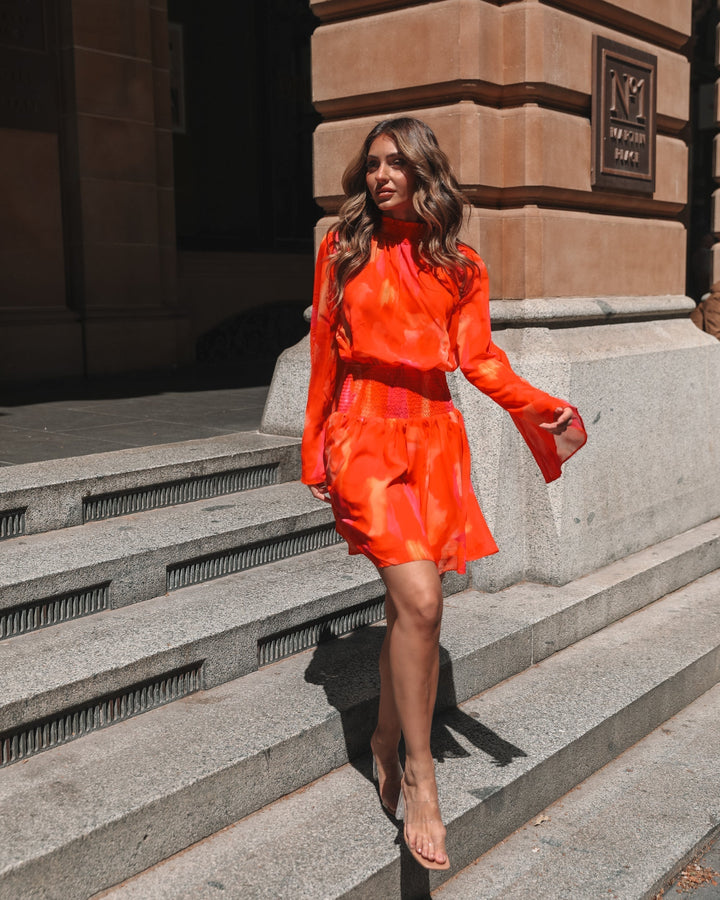 Amandine | Robe mini d'été à manches longues pour femme